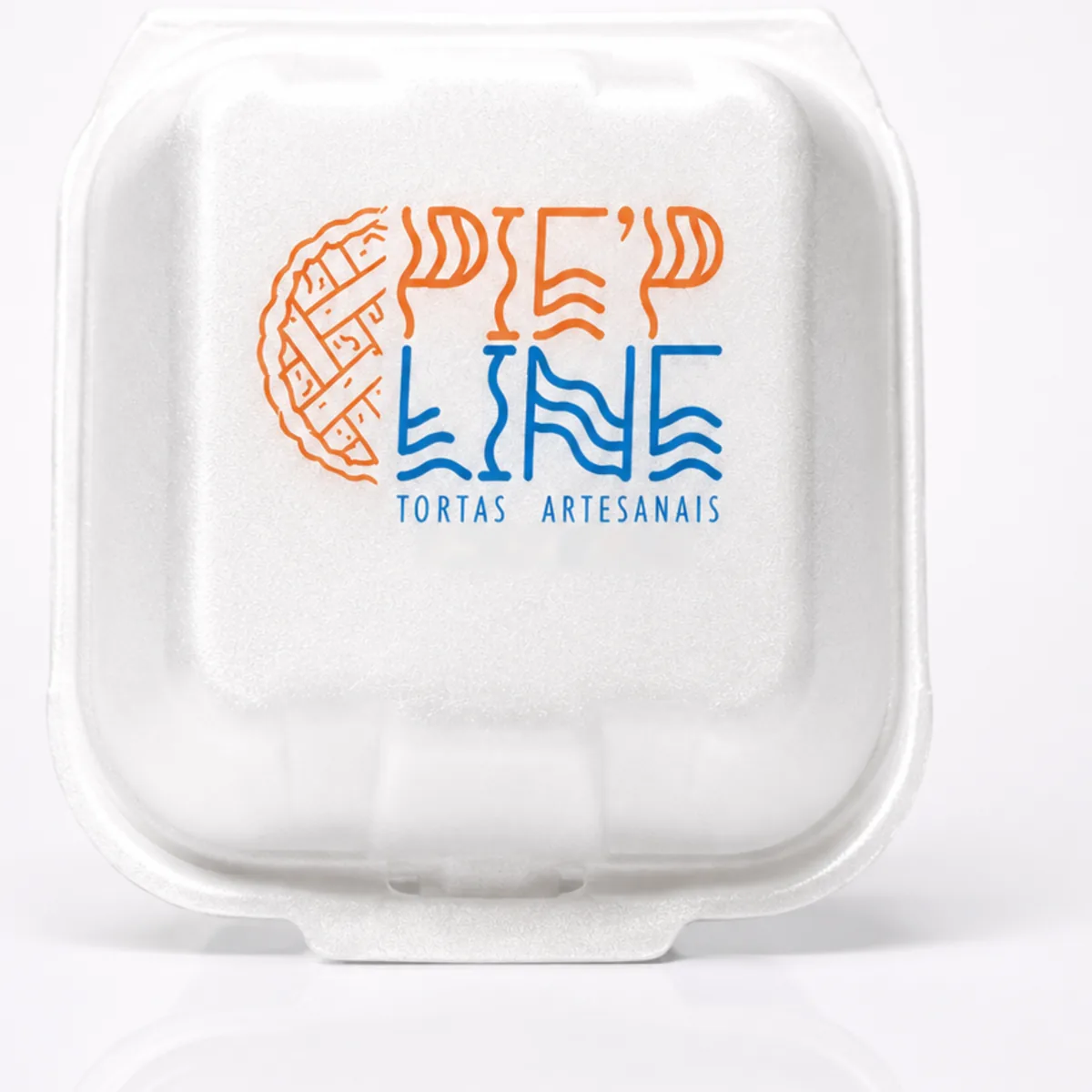 Box branco para lanche com impressão colorida na frente